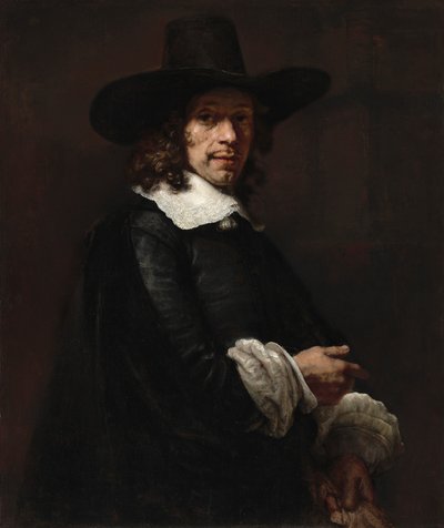 Ritratto di un Gentiluomo con Cappello Alto e Guanti da Rembrandt van Rijn