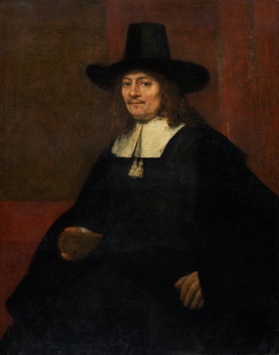 Ritratto di un uomo con un cappello alto da Rembrandt van Rijn