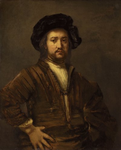 Ritratto di un uomo con le braccia sui fianchi da Rembrandt van Rijn