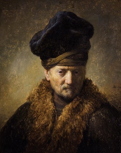 Ritratto di un vecchio con cappello di pelliccia, 1630 da Rembrandt van Rijn