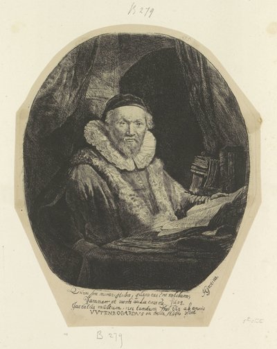 Ritratto del predicatore rimostrante Jan Wtenbogaert da Rembrandt van Rijn