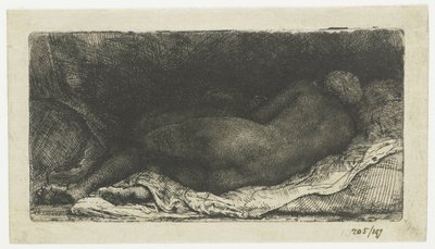 Nudo femminile reclinato da Rembrandt van Rijn