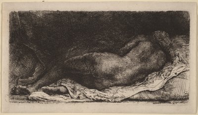 Nudo femminile sdraiato da Rembrandt van Rijn