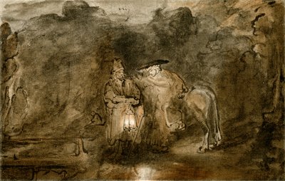 Riposo durante la fuga in Egitto da Rembrandt van Rijn