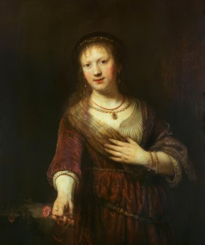 Saskia con il fiore rosso da Rembrandt van Rijn