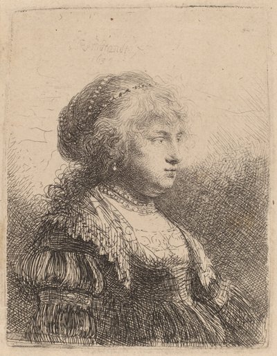 Saskia con Perle nei Capelli, 1634 da Rembrandt van Rijn