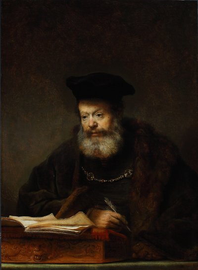 Studioso al suo tavolo di scrittura da Rembrandt van Rijn