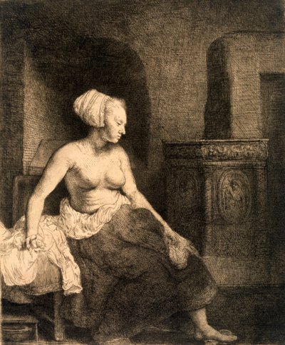 Nudo femminile seduto da Rembrandt van Rijn