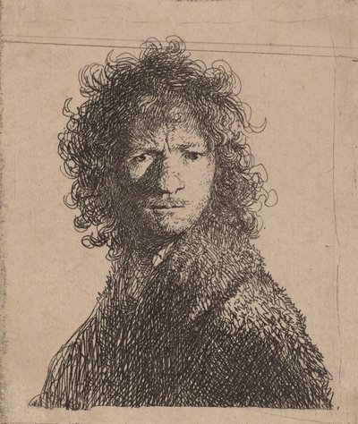 Autoritratto, accigliato, 1630 da Rembrandt van Rijn
