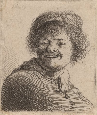 Autoritratto con cappello: ridendo da Rembrandt van Rijn