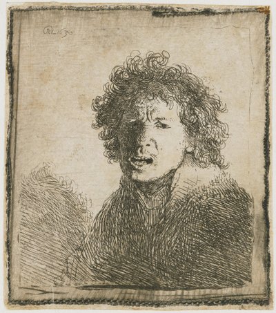 Autoritratto con bocca aperta da Rembrandt van Rijn