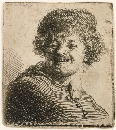 Autoritratto con cappello: ridendo, 1630 da Rembrandt van Rijn