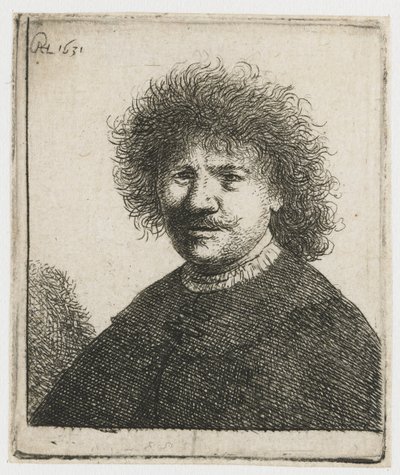 Autoritratto con mantello e colletto cadente: busto da Rembrandt van Rijn