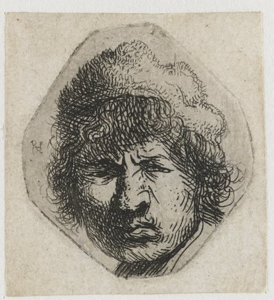 Autoritratto accigliato da Rembrandt van Rijn
