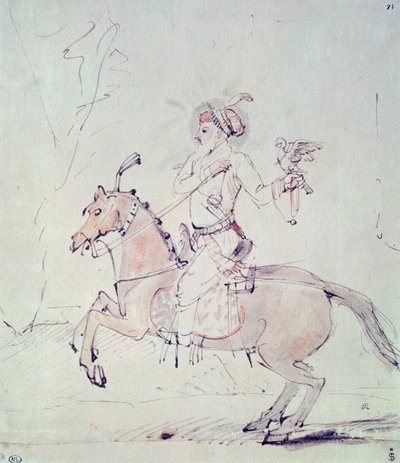 Shah Jehan con falco a cavallo da Rembrandt van Rijn