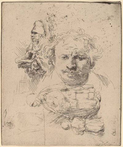 Foglio di studi con la testa dell