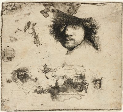 Foglio di studi da Rembrandt van Rijn