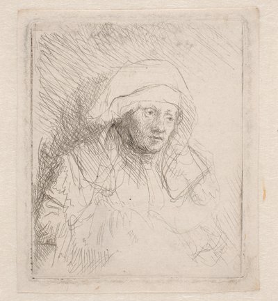 Donna malata con un grande copricapo bianco (Saskia) da Rembrandt van Rijn