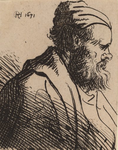 Uomo dal naso schiacciato con un berretto, prima del 1630 da Rembrandt van Rijn