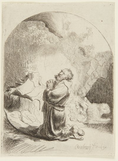 San Girolamo in preghiera da Rembrandt van Rijn