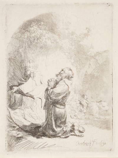 San Girolamo in preghiera da Rembrandt van Rijn
