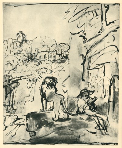 San Girolamo che legge in un paesaggio da Rembrandt van Rijn