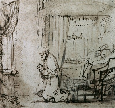 Preghiera di San Pietro prima della resurrezione di Tabita, c.1654-55 da Rembrandt van Rijn