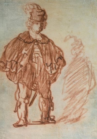 Attore in piedi da Rembrandt van Rijn