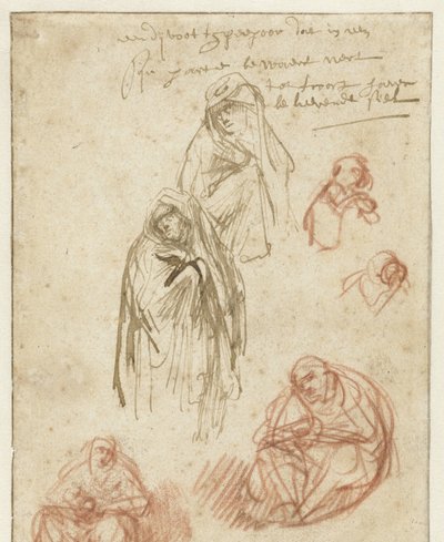 Studi della Maddalena piangente e della Vergine da Rembrandt van Rijn