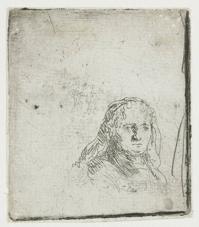Studio della testa di una donna da Rembrandt van Rijn