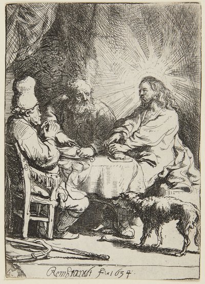 Cena a Emmaus (porzione piccola) da Rembrandt van Rijn