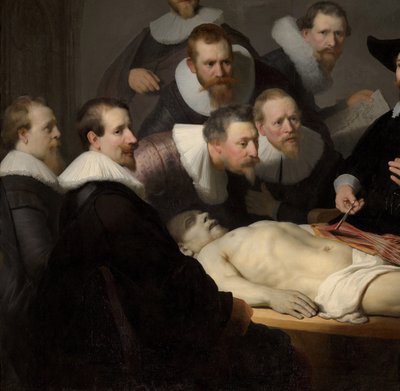 La lezione di anatomia del Dr. Nicolaes Tulp (dettaglio) da Rembrandt van Rijn
