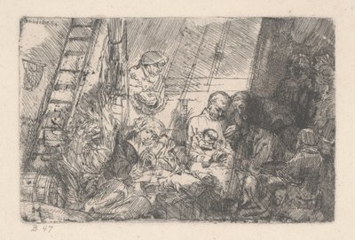 La circoncisione nella stalla, 1646-54 da Rembrandt van Rijn