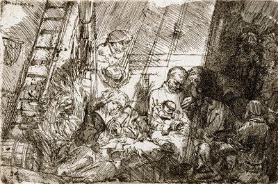 La circoncisione nella stalla da Rembrandt van Rijn