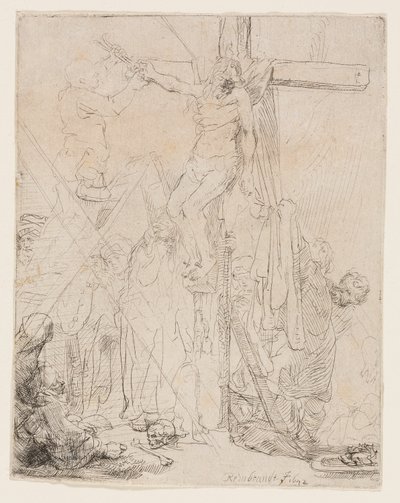 La Discesa dalla Croce: Uno Schizzo da Rembrandt van Rijn