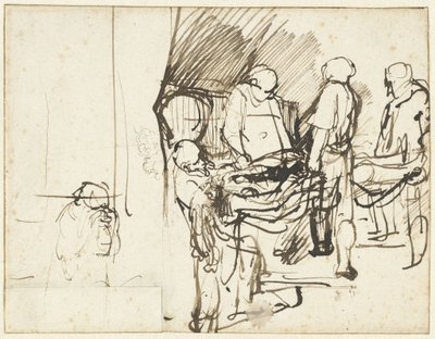 La Deposizione, sopra uno schizzo di un boia da Rembrandt van Rijn