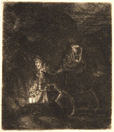 La fuga in Egitto: un pezzo notturno da Rembrandt van Rijn