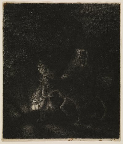 La fuga in Egitto (un’opera notturna) da Rembrandt van Rijn