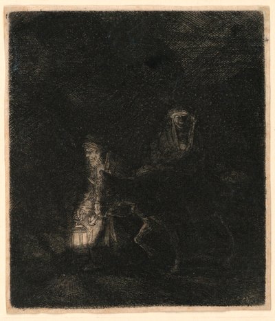 La fuga in Egitto: un pezzo notturno da Rembrandt van Rijn