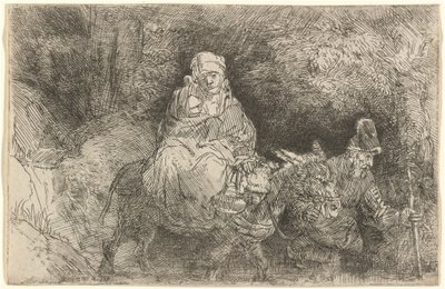 La fuga in Egitto: attraversando un ruscello da Rembrandt van Rijn