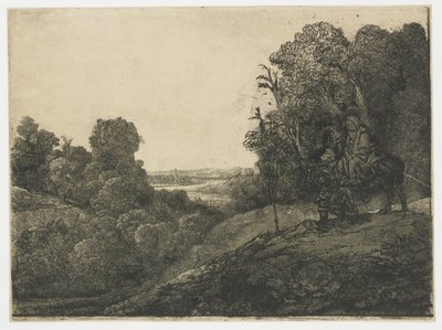 La fuga in Egitto, su una lastra di Segers da Rembrandt van Rijn