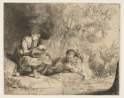 Il suonatore di flauto, 1642 da Rembrandt van Rijn