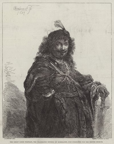 Il grande ritratto della sciabola, la celebre incisione da Rembrandt van Rijn