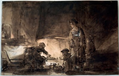 La cucina nella casa di Rembrandt, anni 1650 da Rembrandt van Rijn
