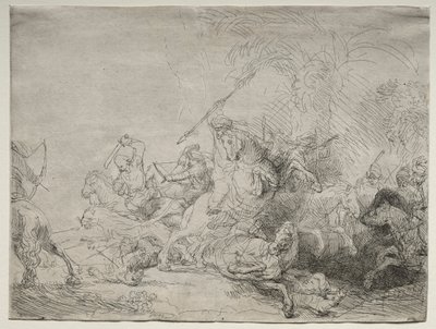 La grande caccia al leone da Rembrandt van Rijn