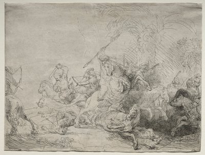 La grande caccia al leone da Rembrandt van Rijn