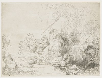 La grande caccia al leone da Rembrandt van Rijn