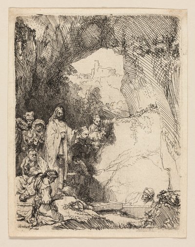 La resurrezione di Lazzaro: piccola tavola da Rembrandt van Rijn