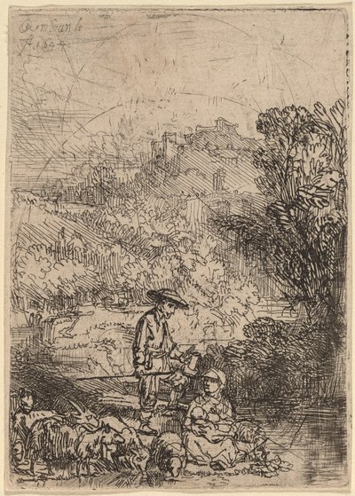 Il pastore e la sua famiglia da Rembrandt van Rijn