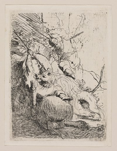 La Piccola Caccia al Leone (Con Un Leone) da Rembrandt van Rijn
